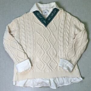 Yellow The Label Size L Signature Oxford Cream Sweater Oversized YLLW Preppy